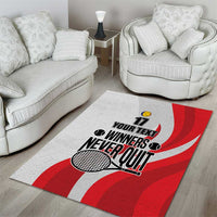 Custom Romania Tennis Winners Never Quit Area Rug Sporty Style