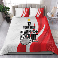Custom Romania Tennis Winners Never Quit Bedding Set Sporty Style
