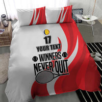 Custom Romania Tennis Winners Never Quit Bedding Set Sporty Style