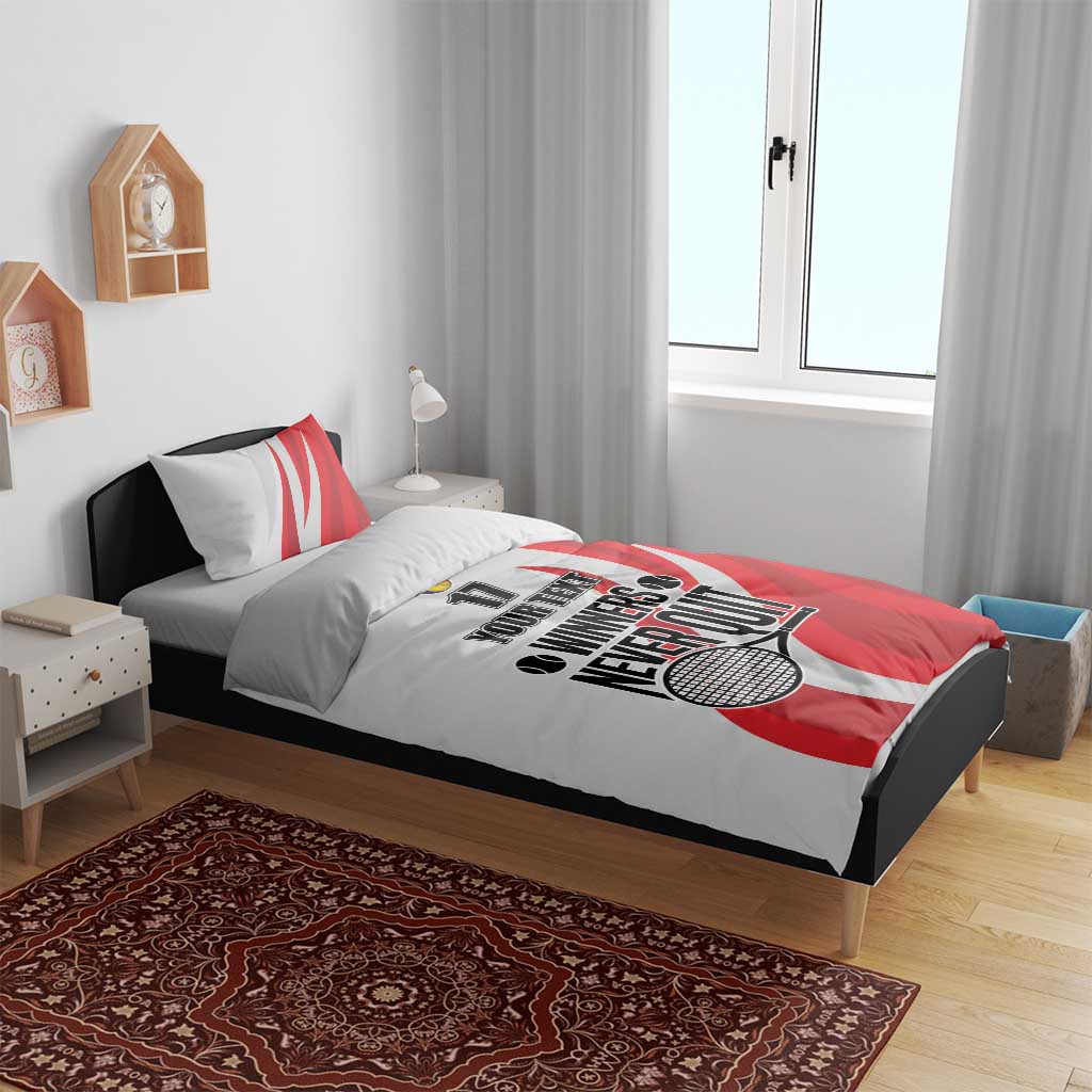 Custom Romania Tennis Winners Never Quit Bedding Set Sporty Style
