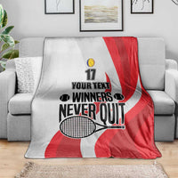 Custom Romania Tennis Winners Never Quit Blanket Sporty Style