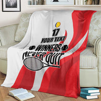 Custom Romania Tennis Winners Never Quit Blanket Sporty Style