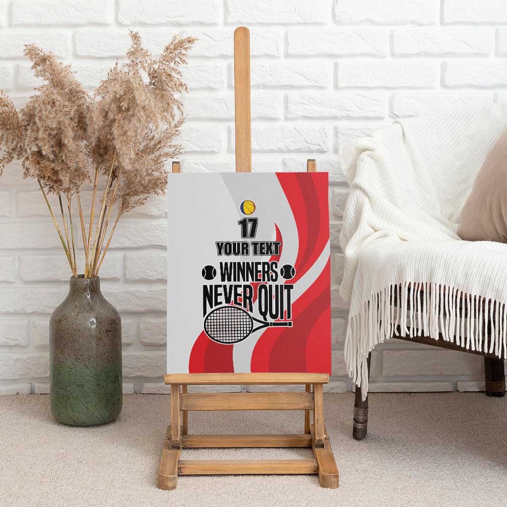 Custom Romania Tennis Winners Never Quit Canvas Wall Art Sporty Style
