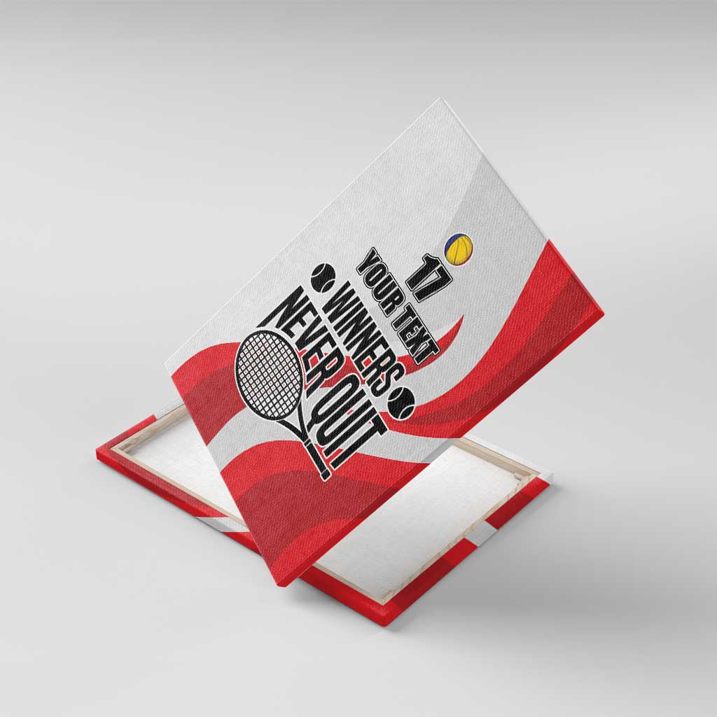 Custom Romania Tennis Winners Never Quit Canvas Wall Art Sporty Style