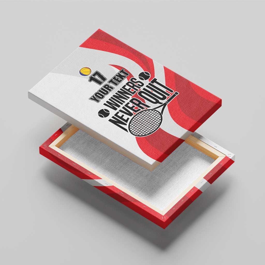 Custom Romania Tennis Winners Never Quit Canvas Wall Art Sporty Style