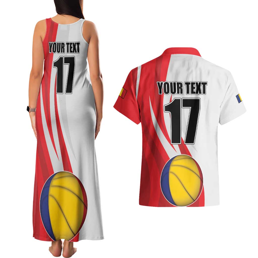 Custom Romania Tennis Winners Never Quit Couples Matching Tank Maxi Dress and Hawaiian Shirt Sporty Style