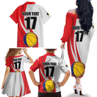 Custom Romania Tennis Winners Never Quit Family Matching Off The Shoulder Long Sleeve Dress and Hawaiian Shirt Sporty Style