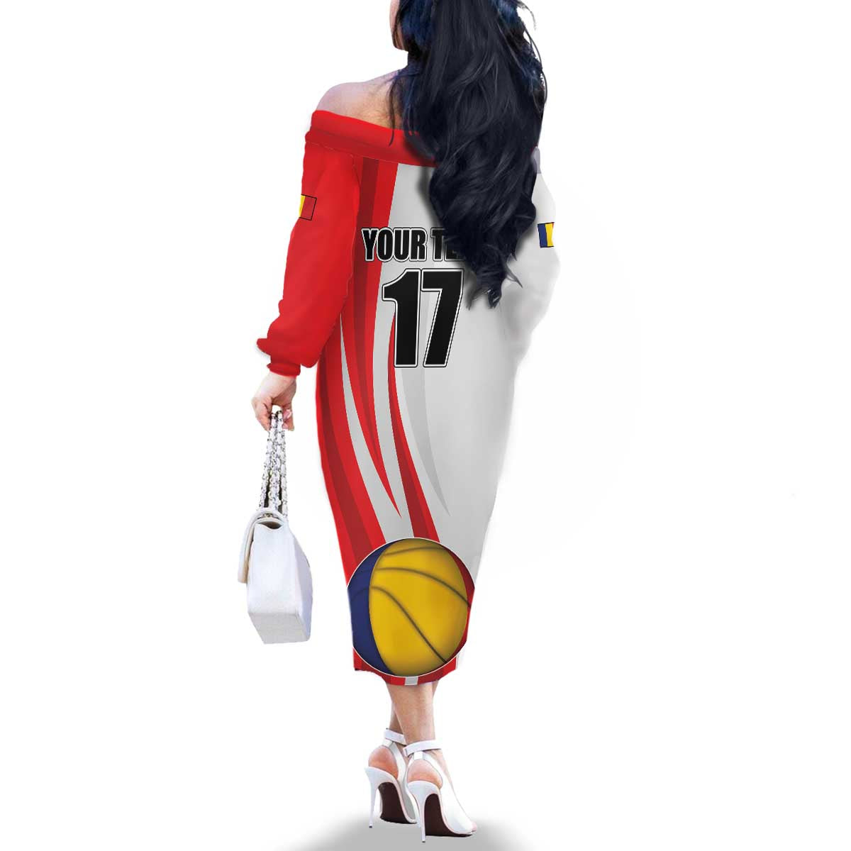 Custom Romania Tennis Winners Never Quit Family Matching Off The Shoulder Long Sleeve Dress and Hawaiian Shirt Sporty Style