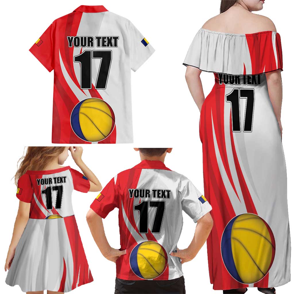 Custom Romania Tennis Winners Never Quit Family Matching Off Shoulder Maxi Dress and Hawaiian Shirt Sporty Style