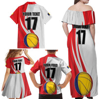 Custom Romania Tennis Winners Never Quit Family Matching Off Shoulder Maxi Dress and Hawaiian Shirt Sporty Style