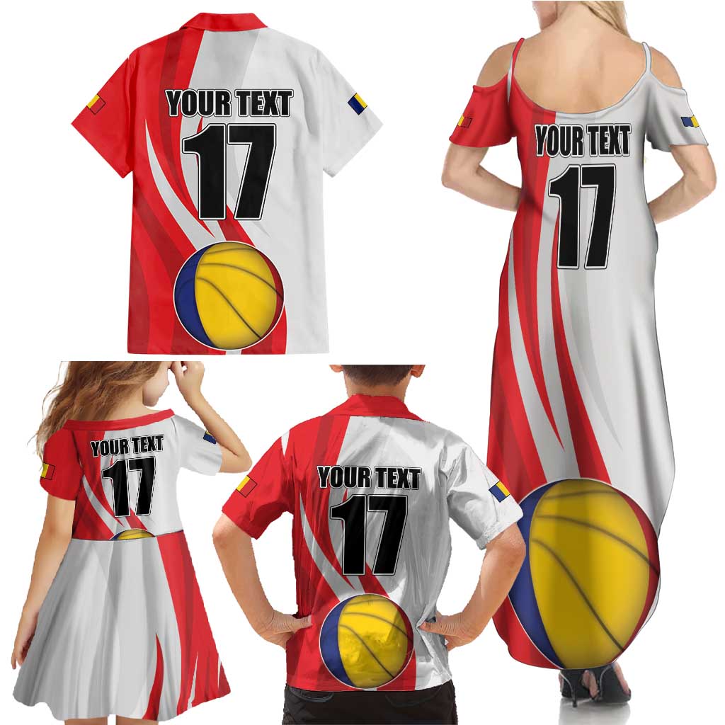 Custom Romania Tennis Winners Never Quit Family Matching Summer Maxi Dress and Hawaiian Shirt Sporty Style