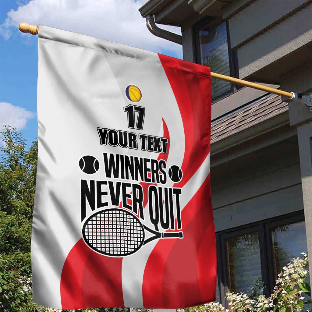 Custom Romania Tennis Winners Never Quit Garden Flag Sporty Style