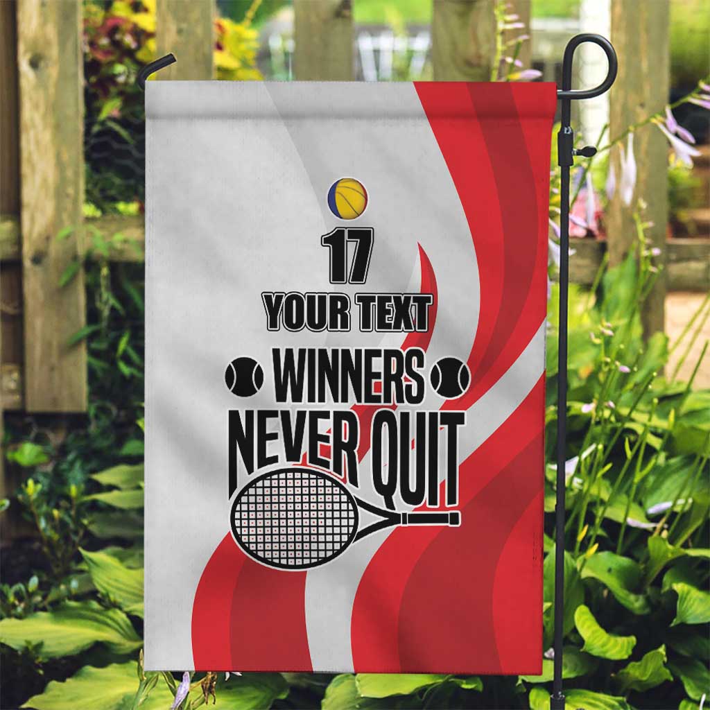 Custom Romania Tennis Winners Never Quit Garden Flag Sporty Style