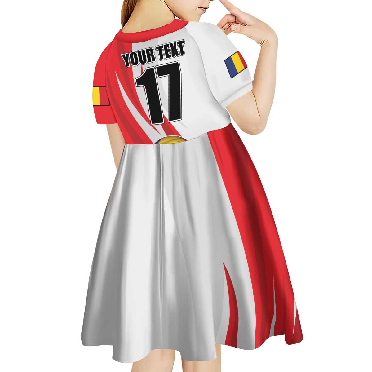 Custom Romania Tennis Winners Never Quit Kid Short Sleeve Dress Sporty Style