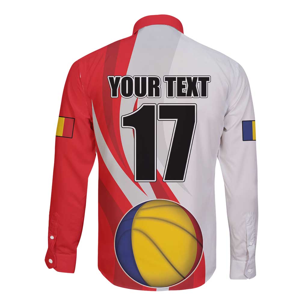 Custom Romania Tennis Winners Never Quit Long Sleeve Button Shirt Sporty Style