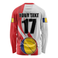 Custom Romania Tennis Winners Never Quit Long Sleeve Shirt Sporty Style