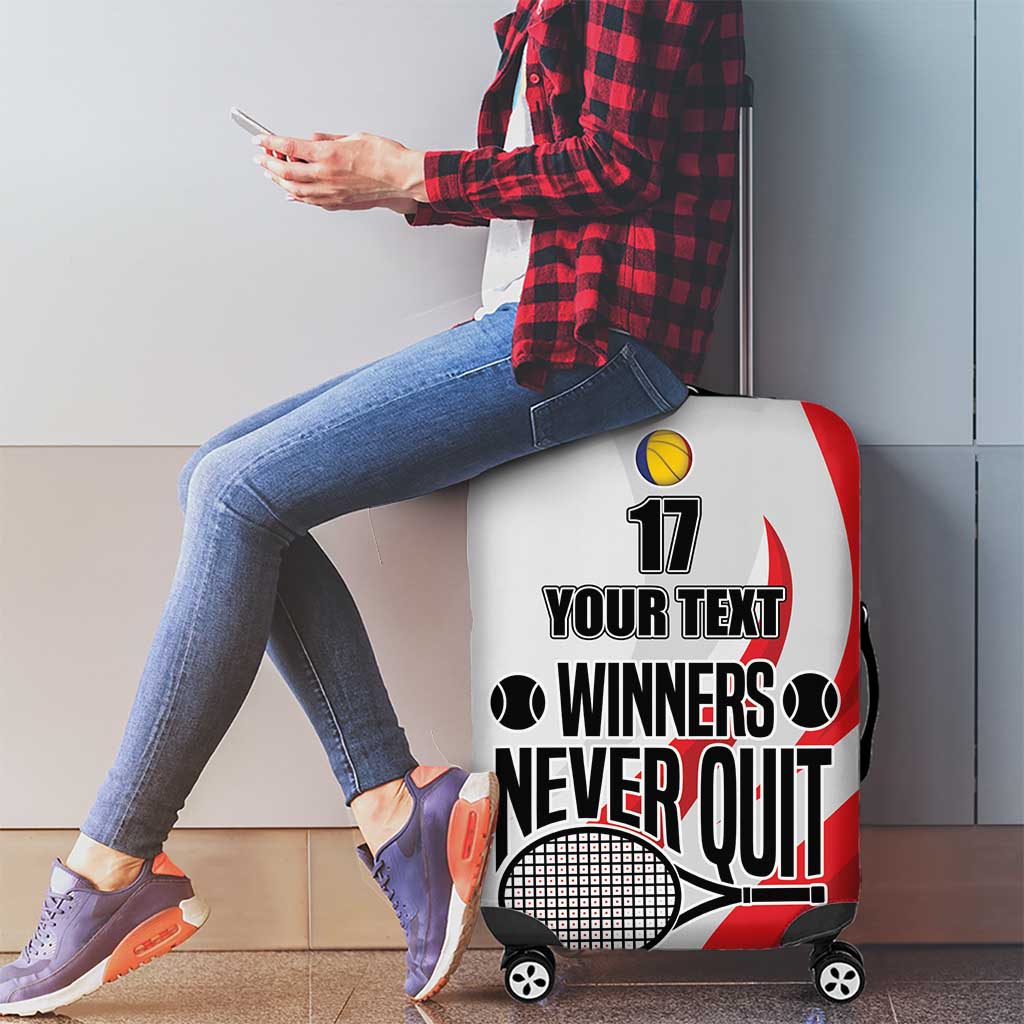 Custom Romania Tennis Winners Never Quit Luggage Cover Sporty Style