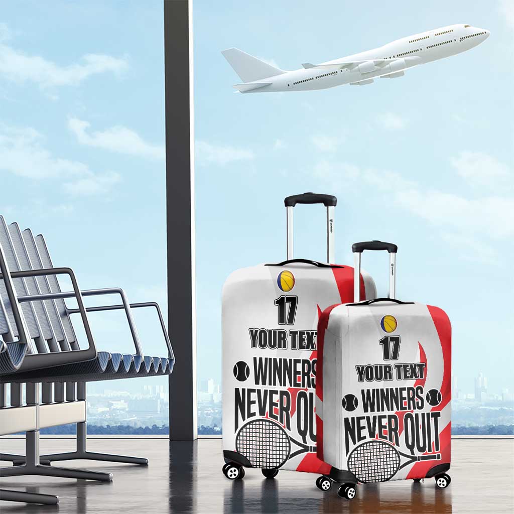 Custom Romania Tennis Winners Never Quit Luggage Cover Sporty Style