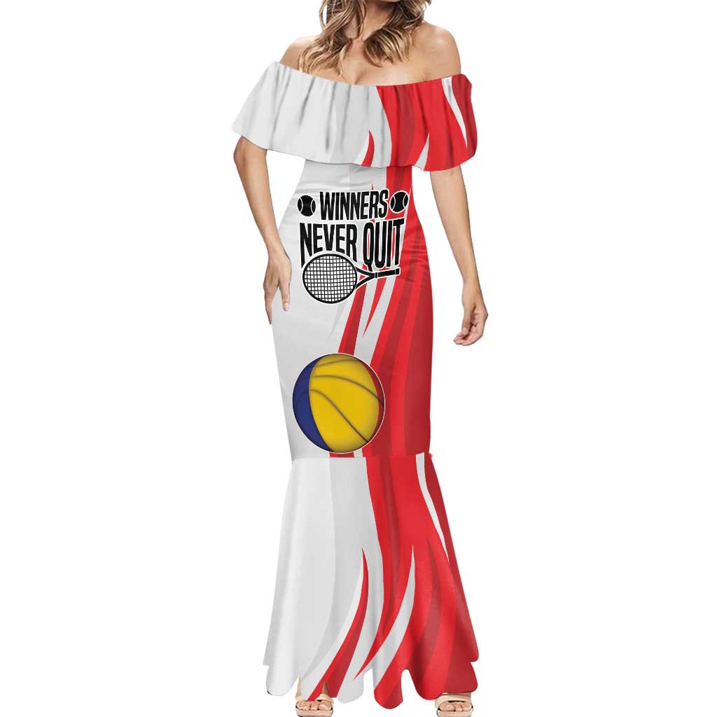 Custom Romania Tennis Winners Never Quit Mermaid Dress Sporty Style