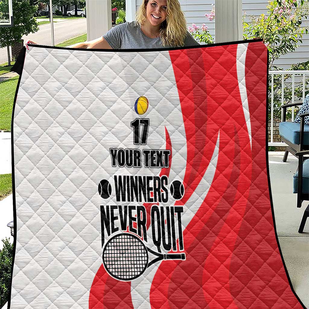 Custom Romania Tennis Winners Never Quit Quilt Sporty Style