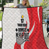 Custom Romania Tennis Winners Never Quit Quilt Sporty Style