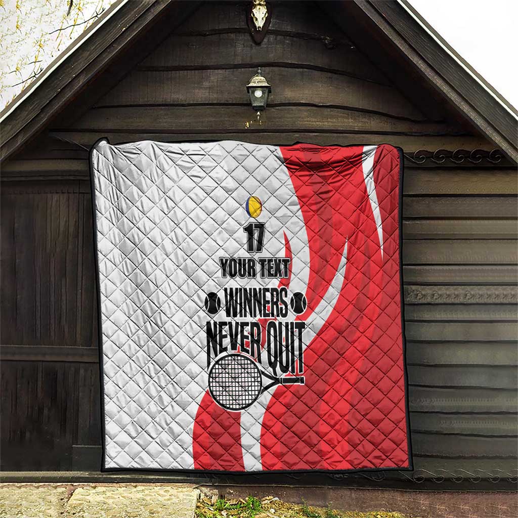 Custom Romania Tennis Winners Never Quit Quilt Sporty Style
