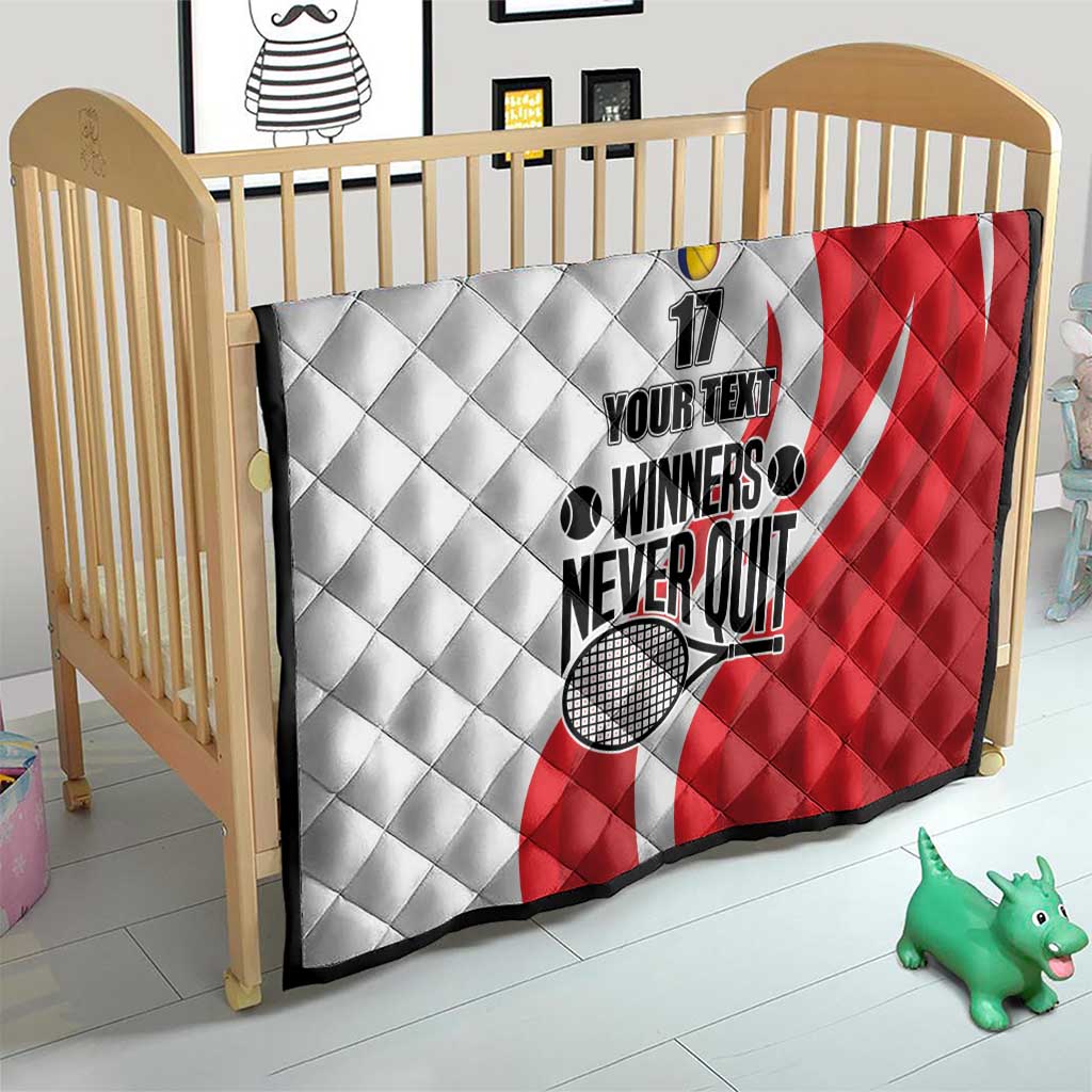 Custom Romania Tennis Winners Never Quit Quilt Sporty Style