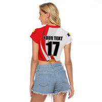 Custom Romania Tennis Winners Never Quit Raglan Cropped T Shirt Sporty Style