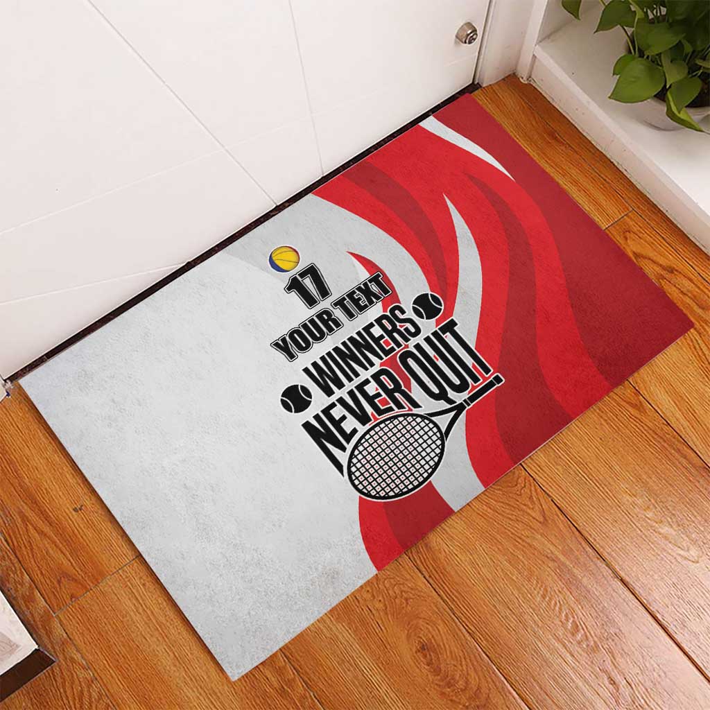 Custom Romania Tennis Winners Never Quit Rubber Doormat Sporty Style