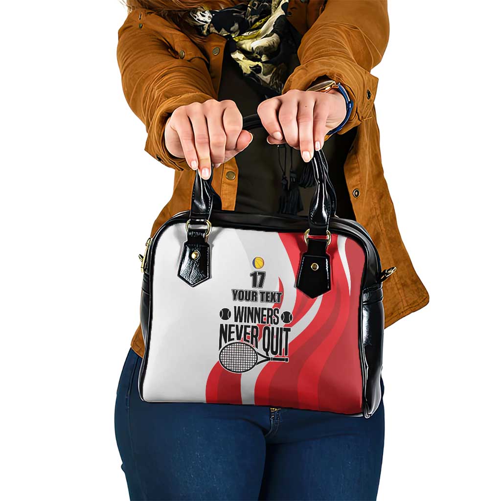 Custom Romania Tennis Winners Never Quit Shoulder Handbag Sporty Style