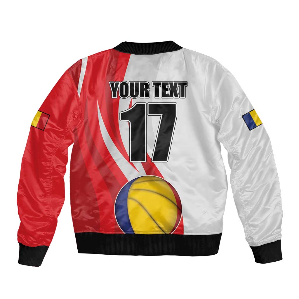 Custom Romania Tennis Winners Never Quit Sleeve Zip Bomber Jacket Sporty Style