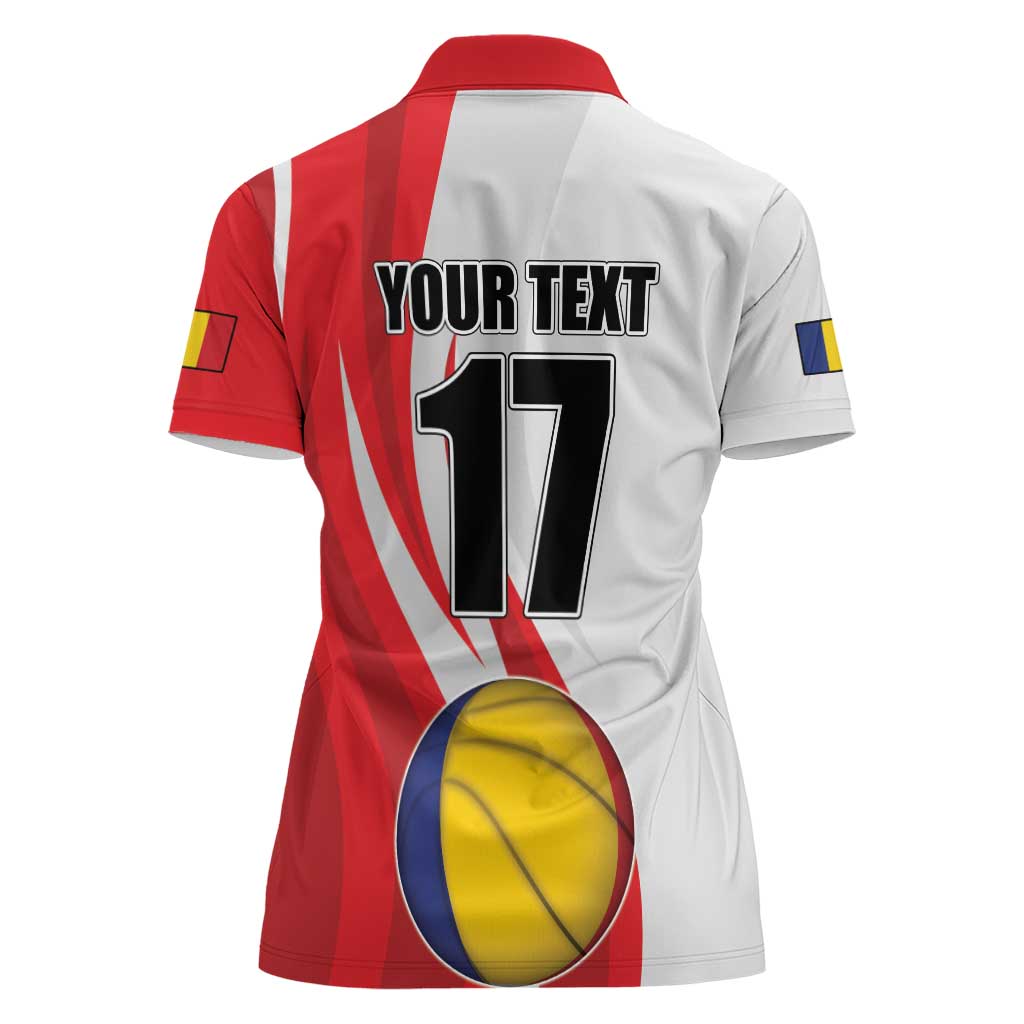 Custom Romania Tennis Winners Never Quit Women Polo Shirt Sporty Style