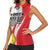 Custom Romania Tennis Winners Never Quit Women Sleeveless Polo Shirt Sporty Style