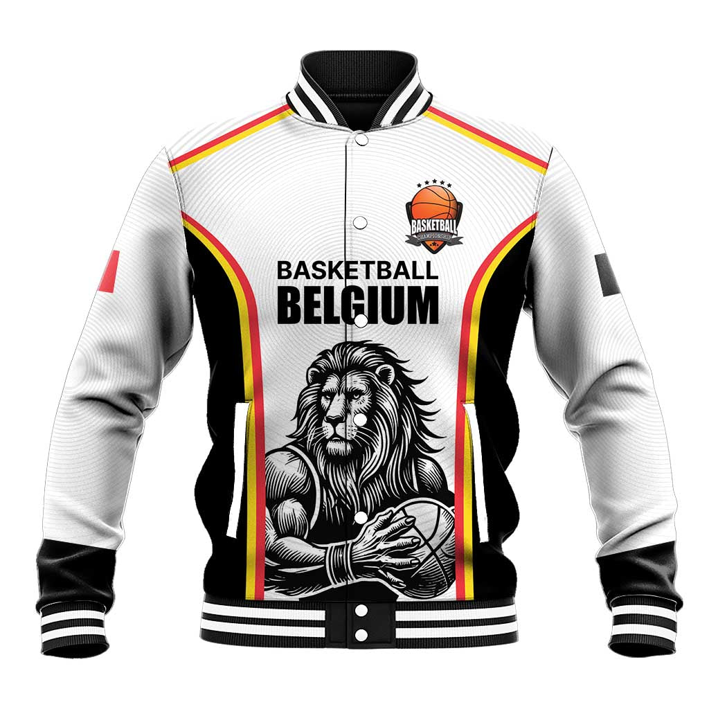 Custom Belgium Basketball Baseball Jacket Lion Mascot Sporty Style