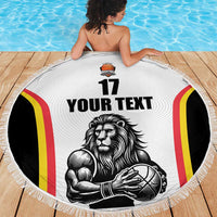 Custom Belgium Basketball Beach Blanket Lion Mascot Sporty Style