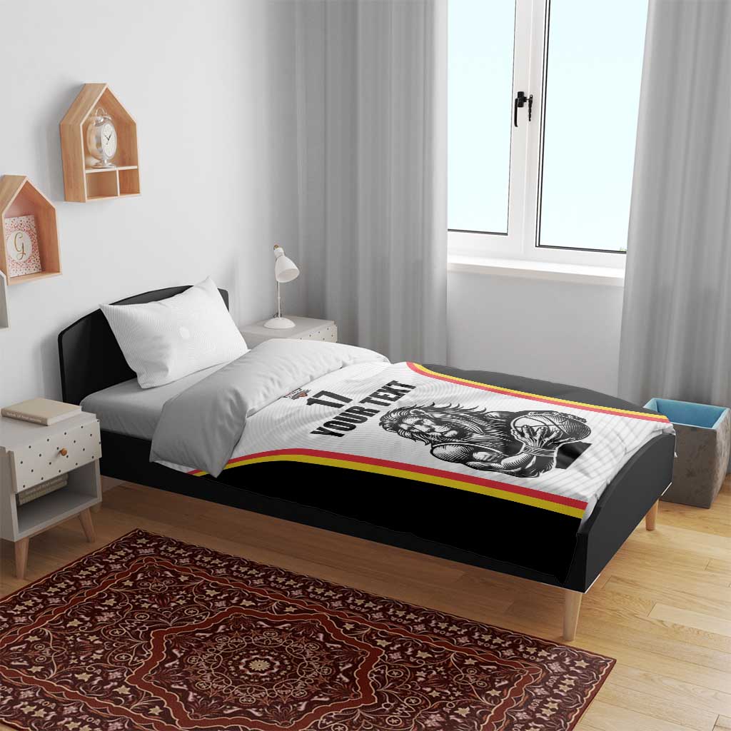 Custom Belgium Basketball Bedding Set Lion Mascot Sporty Style