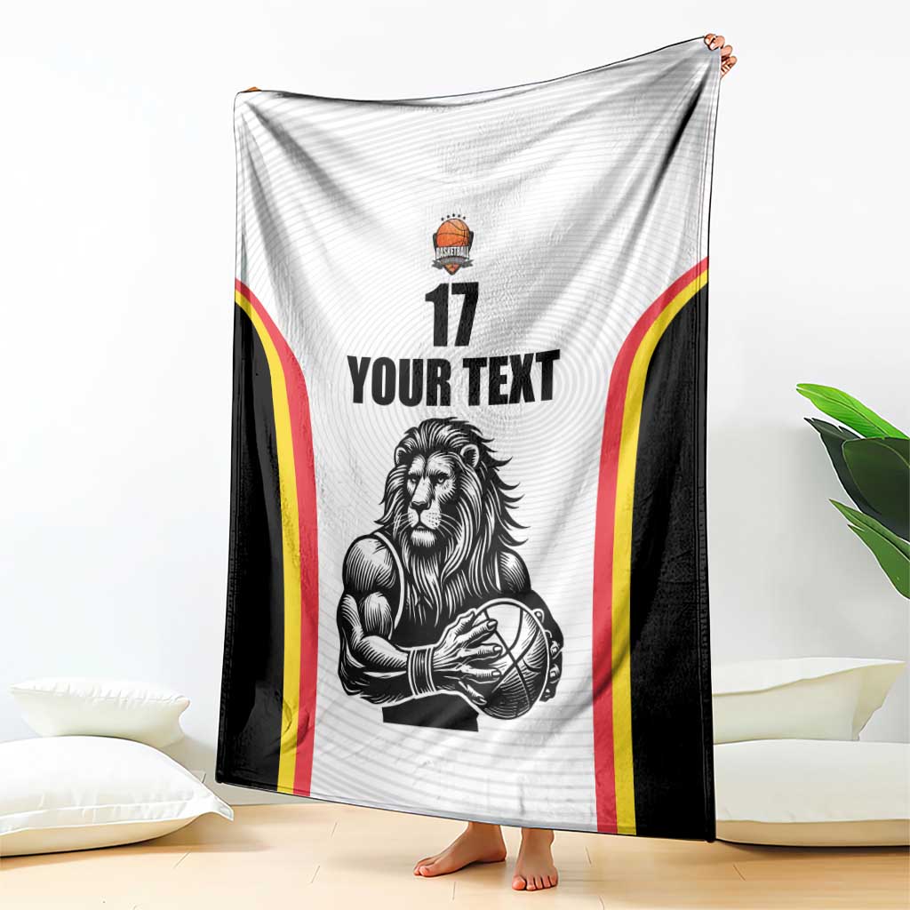 Custom Belgium Basketball Blanket Lion Mascot Sporty Style
