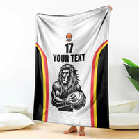 Custom Belgium Basketball Blanket Lion Mascot Sporty Style