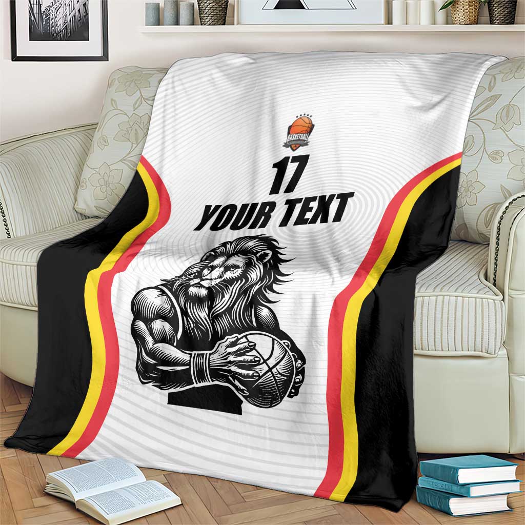 Custom Belgium Basketball Blanket Lion Mascot Sporty Style