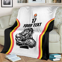 Custom Belgium Basketball Blanket Lion Mascot Sporty Style