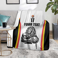 Custom Belgium Basketball Blanket Lion Mascot Sporty Style