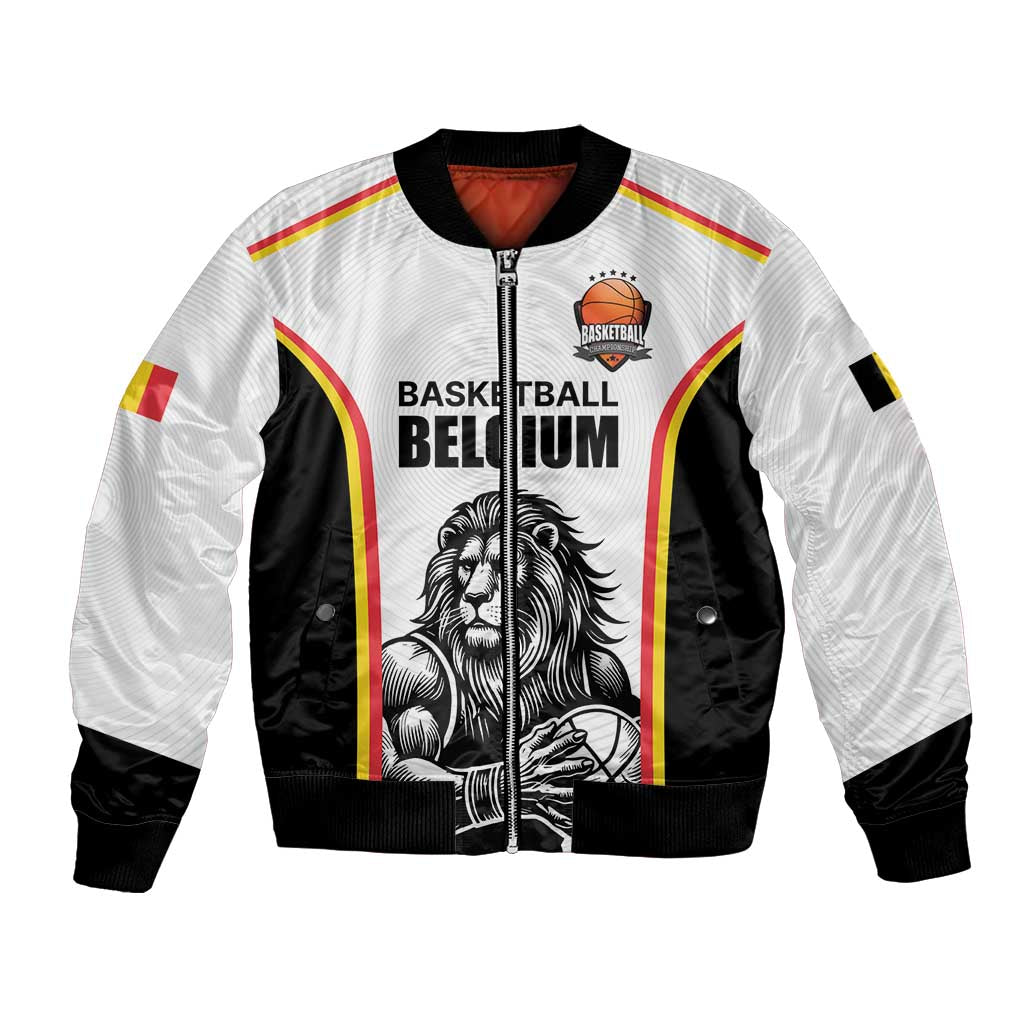 Custom Belgium Basketball Bomber Jacket Lion Mascot Sporty Style