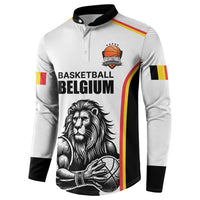 Custom Belgium Basketball Button Sweatshirt Lion Mascot Sporty Style