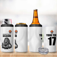 Custom Belgium Basketball 4 in 1 Can Cooler Tumbler Lion Mascot Sporty Style