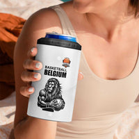 Custom Belgium Basketball 4 in 1 Can Cooler Tumbler Lion Mascot Sporty Style