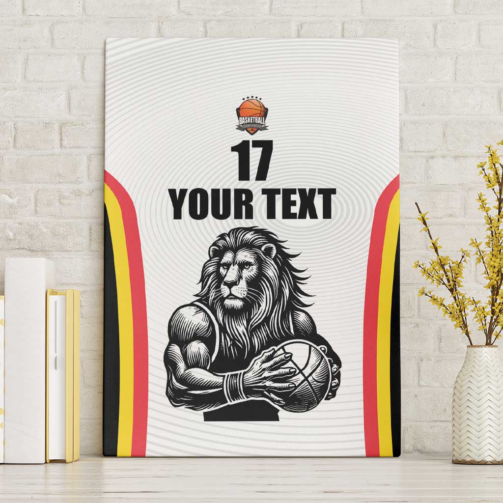 Custom Belgium Basketball Canvas Wall Art Lion Mascot Sporty Style
