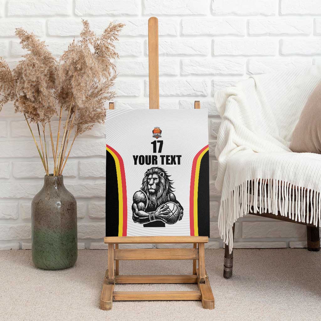 Custom Belgium Basketball Canvas Wall Art Lion Mascot Sporty Style