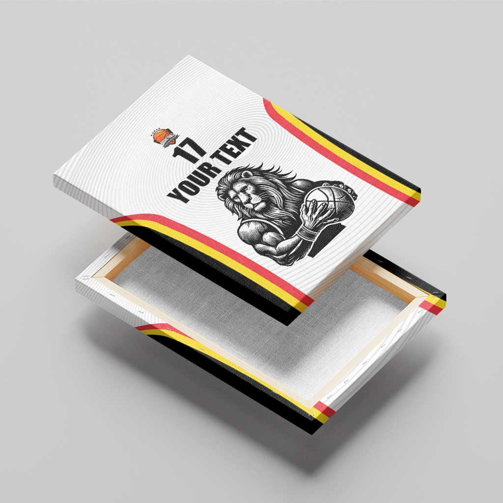 Custom Belgium Basketball Canvas Wall Art Lion Mascot Sporty Style