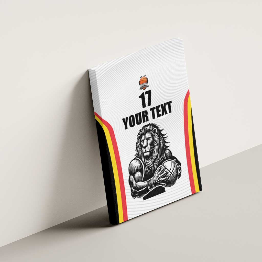 Custom Belgium Basketball Canvas Wall Art Lion Mascot Sporty Style