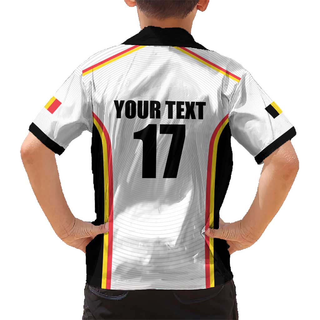 Custom Belgium Basketball Family Matching Short Sleeve Bodycon Dress and Hawaiian Shirt Lion Mascot Sporty Style